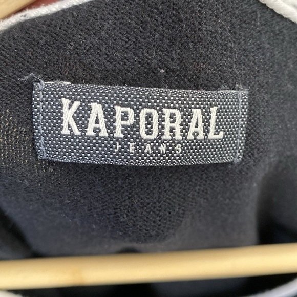 KAPORAL JEANS Black pullover Shirt top Mens  XXL relaxed cotton Preppy Acadamia - Picture 8 of 9